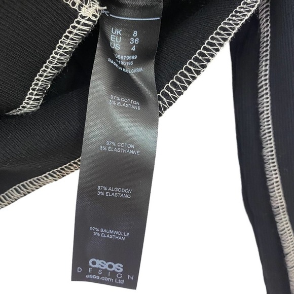 ASOS DESIGN Hourglass Exposed Seam Long Sleeve Top with Lace Up in Black - Picture 6 of 8